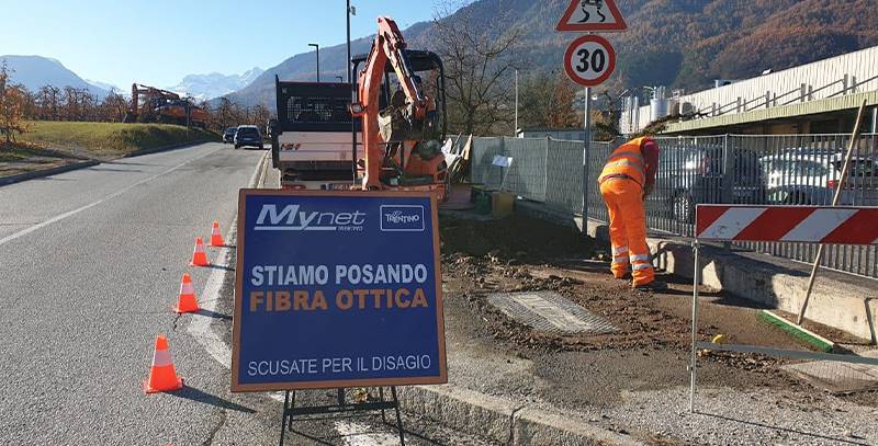 FIBRA OTTICA, A CLES PARTITO IL CANTIERE DI MYNET TRENTINO IN AREA INDUSTRIALE