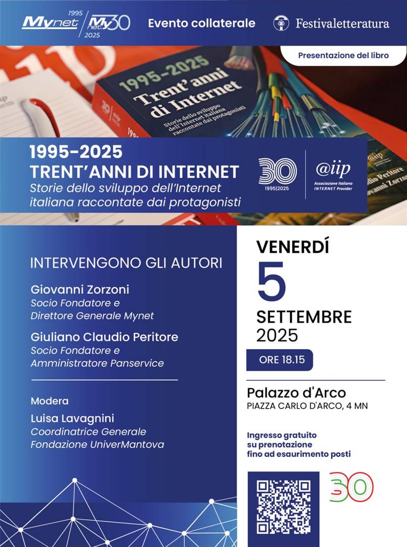 AMONG THE SIDE EVENTS OF THE FESTIVALETTERATURA THE PRESENTATION OF THE BOOK BY MYNET DIRECTOR ZORZONI AND AIIP PRESIDENT PERITORE